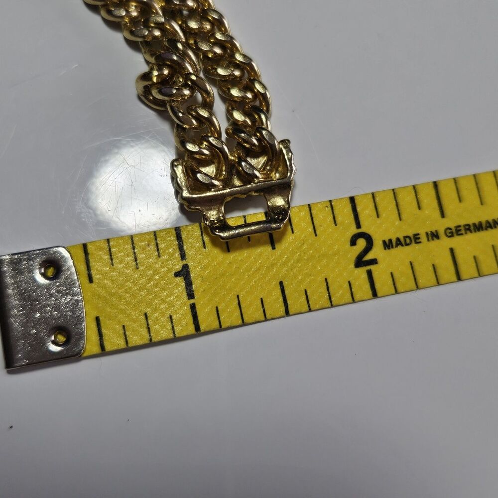 Vintage Goldette NY Gold Tone bracelet 6.75” Chunky Chain Layered - Picture 10 of 16